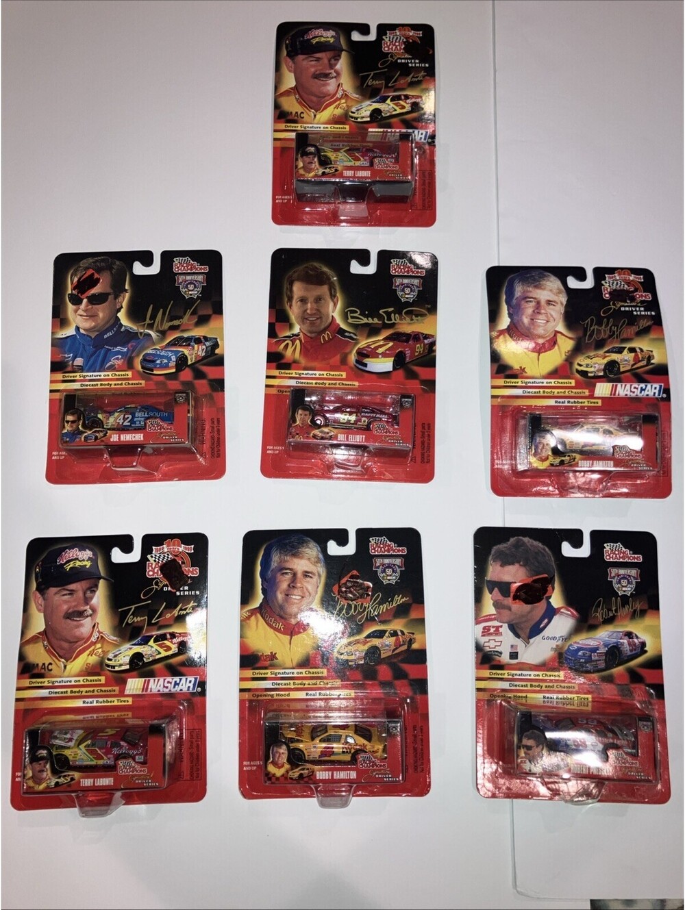 (7) VTG 1998 Racing Champions Nascar 50th Anniversary Signature Driver Series
